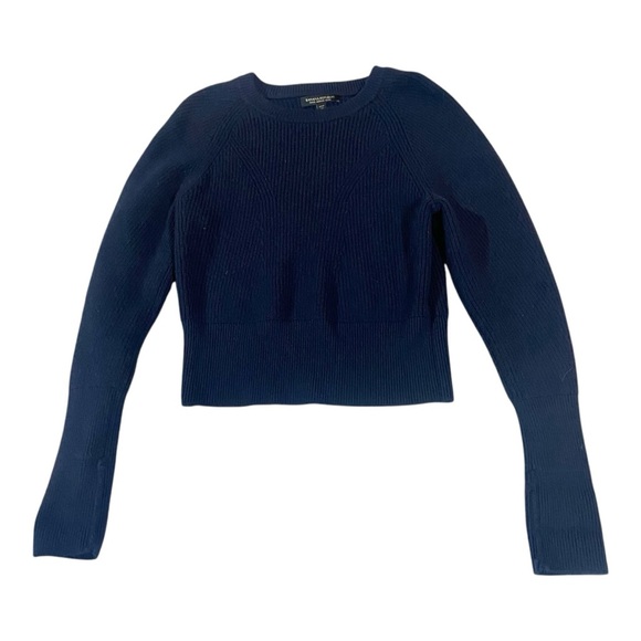 Banana Republic 100% Merino Wool Ribbed Crewneck Sweater Sz XS Navy - Picture 1 of 6